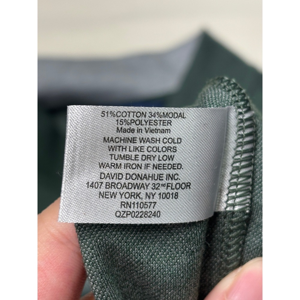David Donahue Men's Green Heather 1/4 Zip Pullover Sweatshirt‎ XXL - Picture 3 of 7